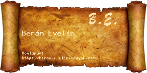 Berán Evelin névjegykártya